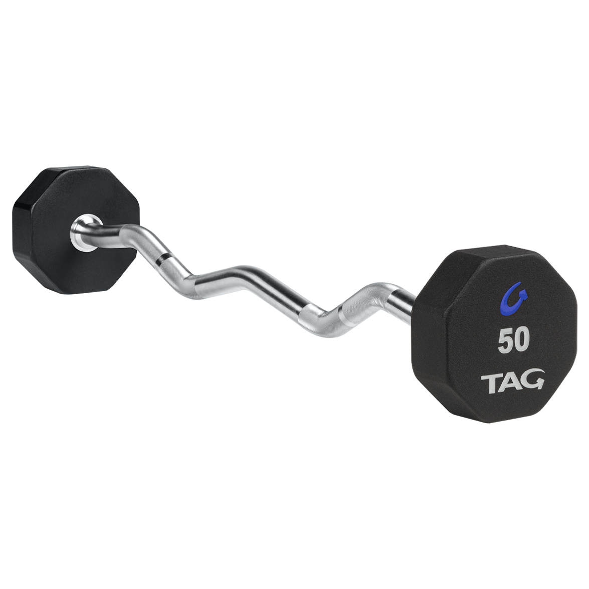 8-Sided Virgin Rubber Fixed Barbell with EZ Bar