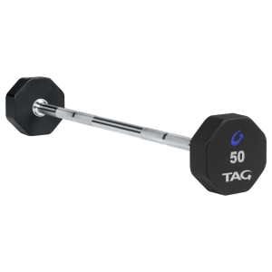 8-Sided Virgin Rubber Fixed Barbell with Straight Bar